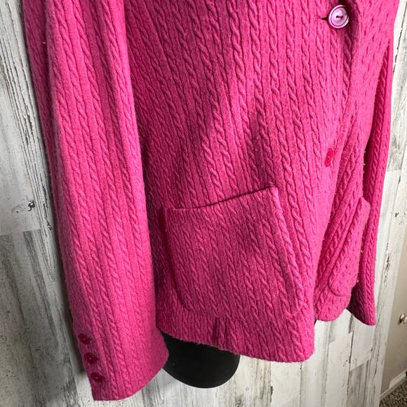Talbots Cable Knit 100% Wool Blazer – Magenta Jacket XL – Classic – MSRP $229 - Picture 5 of 8